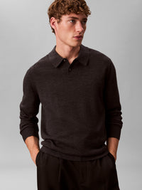 Calvin Klein LS 100% MERINO POLO - Supermen.dk