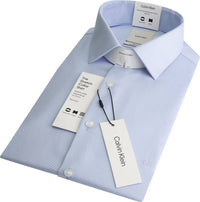 Calvin Klein NON IRON STRUCTURE SLIM SHIRT Blue - Supermen.dk