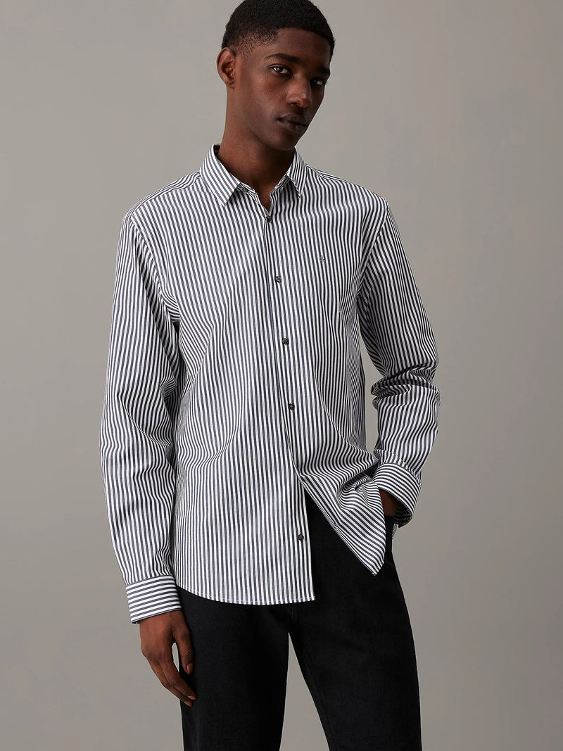 Calvin Klein POPLIN STRETCH STRIPE SHIRT ink - Supermen.dk