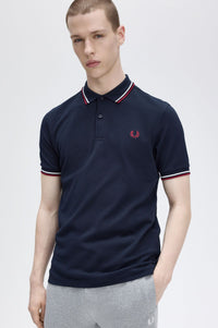 Fred Perry M3600 Navy / Snow White / Burnt Red - Supermen.dk