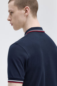 Fred Perry M3600 Navy / Snow White / Burnt Red - Supermen.dk