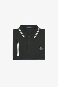 Fred Perry M3600 Night Green / Snow White / Snow White - Supermen.dk