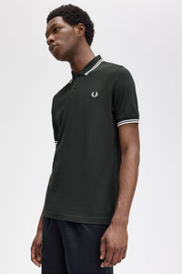 Fred Perry M3600 Night Green / Snow White / Snow White - Supermen.dk
