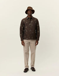 Les Deux Kaleb Flower Jacquard Overshirt - Supermen.dk