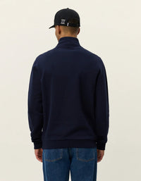 Les Deux Patch Half - Zip Sweatshirt Dark Navy - Supermen.dk