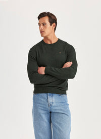 Morris Merino Oneck Olive - Supermen.dk