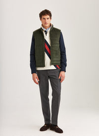 Morris Ted Quilted Cord Vest Olive - Supermen.dk