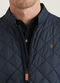Morris Teddy Quilted Jacket Old Blue - Supermen.dk