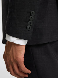 Selected SLHSLIM - OASIS LINEN BLAZER Black - Supermen.dk