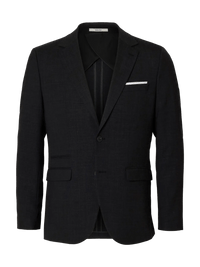 Selected SLHSLIM - OASIS LINEN BLAZER Black - Supermen.dk