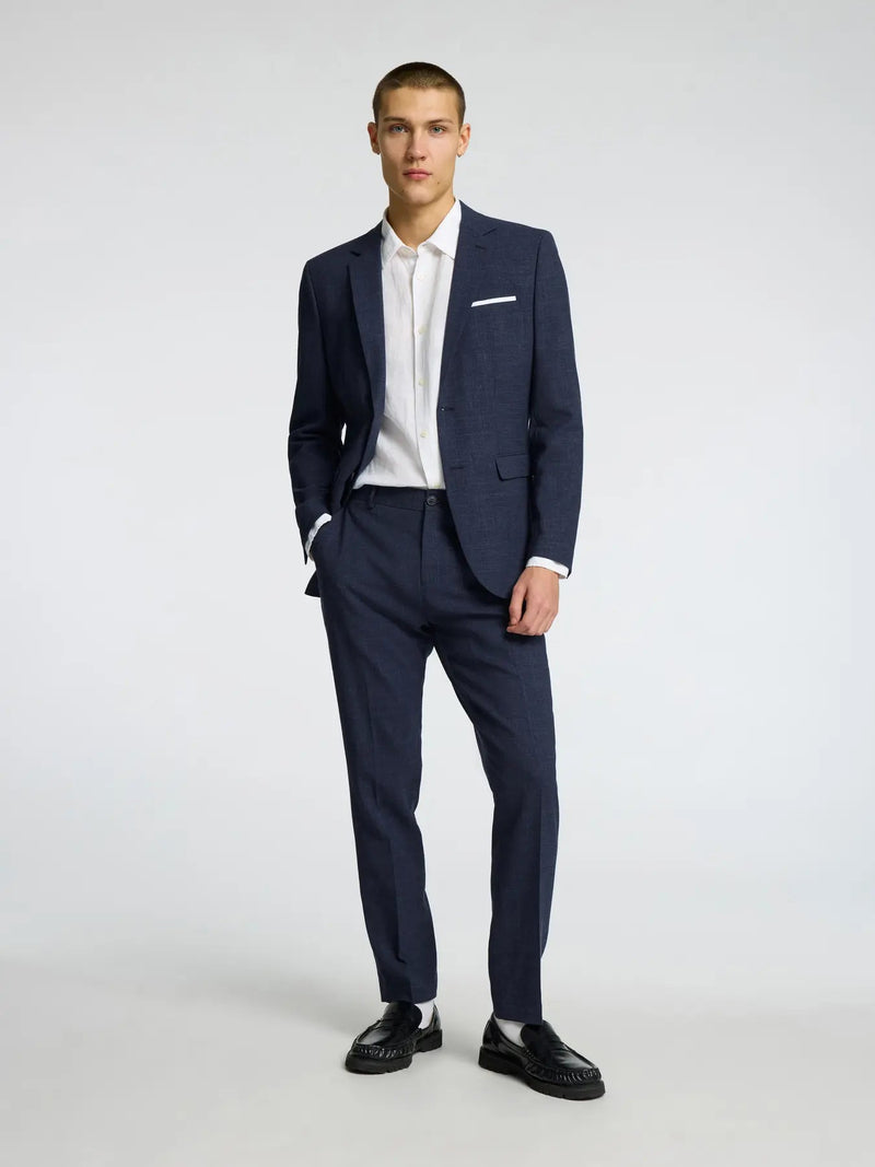 Selected SLHSLIM - OASIS LINEN BLAZER Navy - Supermen.dk