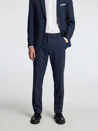 Selected SLHSLIM - OASIS LINEN BUKS Navy - Supermen.dk