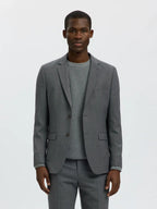 Selected SLIM-WOOL BLEND BLZ FLEX DARK GREY