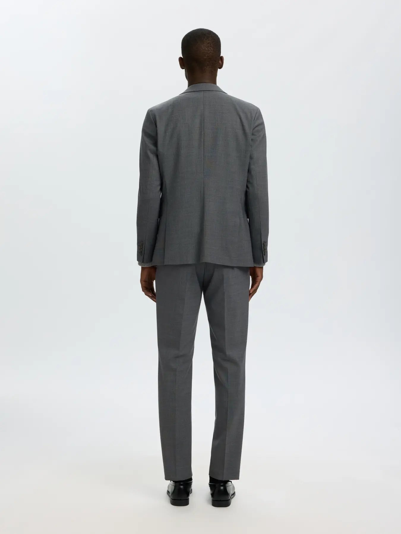 Selected SLIM-WOOL BLEND BLZ FLEX DARK GREY