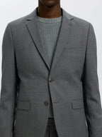 Selected SLIM-WOOL BLEND BLZ FLEX DARK GREY