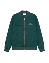 Les Deux Ballier Crew track jacket i Sea Moss grøn set forfra – produktbillede