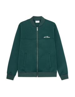 Les Deux Ballier Crew track jacket i Sea Moss grøn set forfra – produktbillede