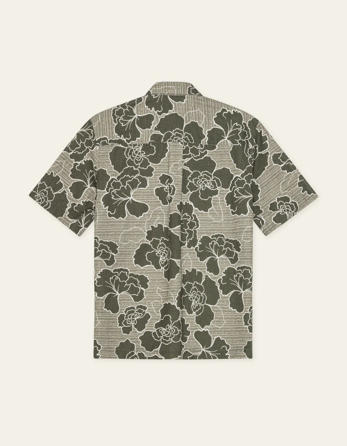Les Deux Charlie Poppy AOP SS Shirt - Olive Night