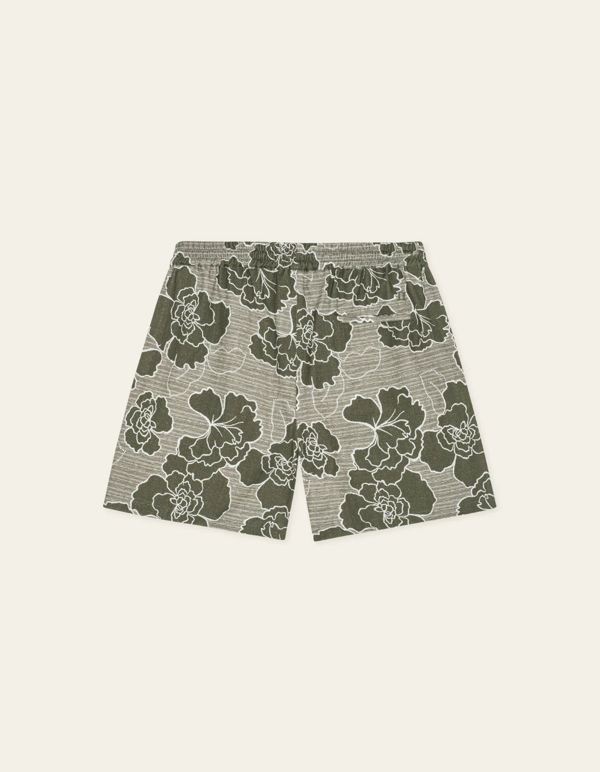 Les Deux Charlie Poppy AOP Shorts - Olive Night