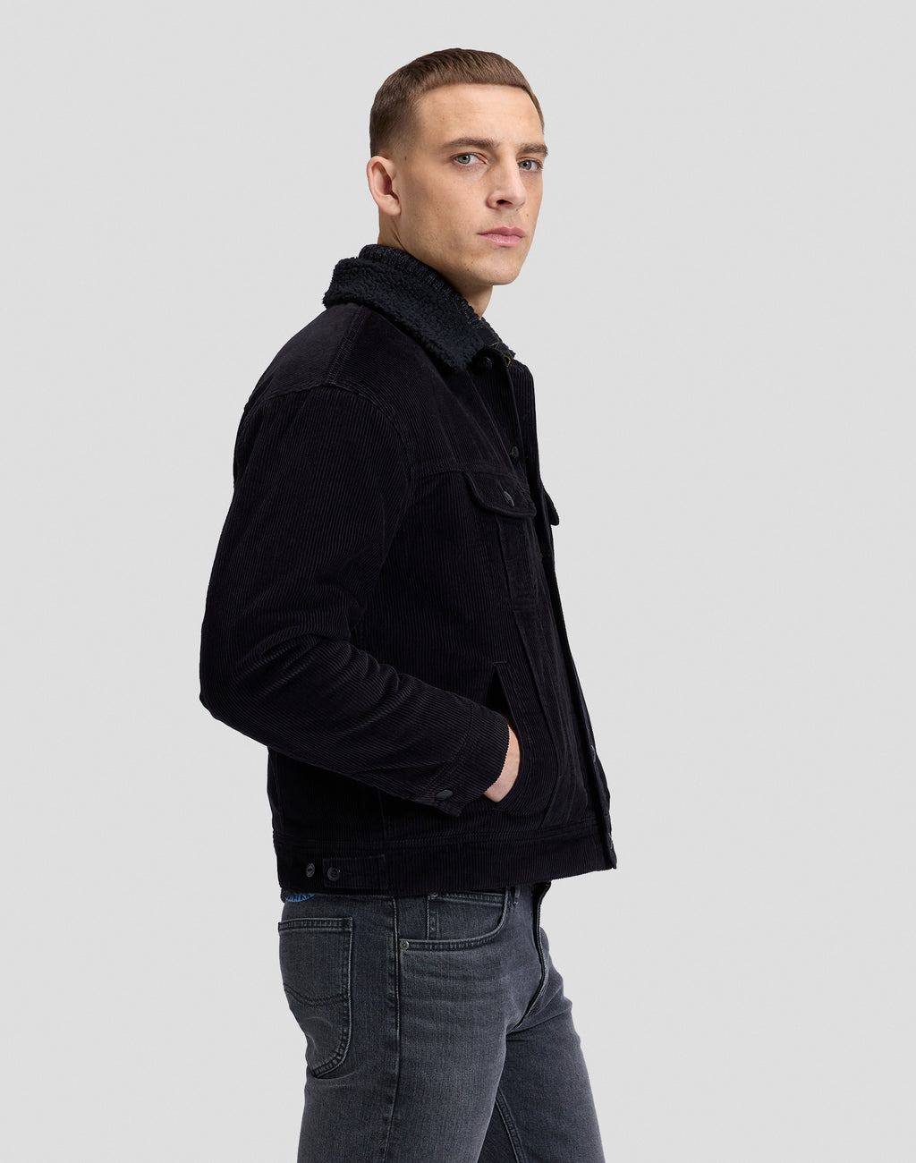 Lee RELAXED SHERPA JACKET - 11656 BLACK