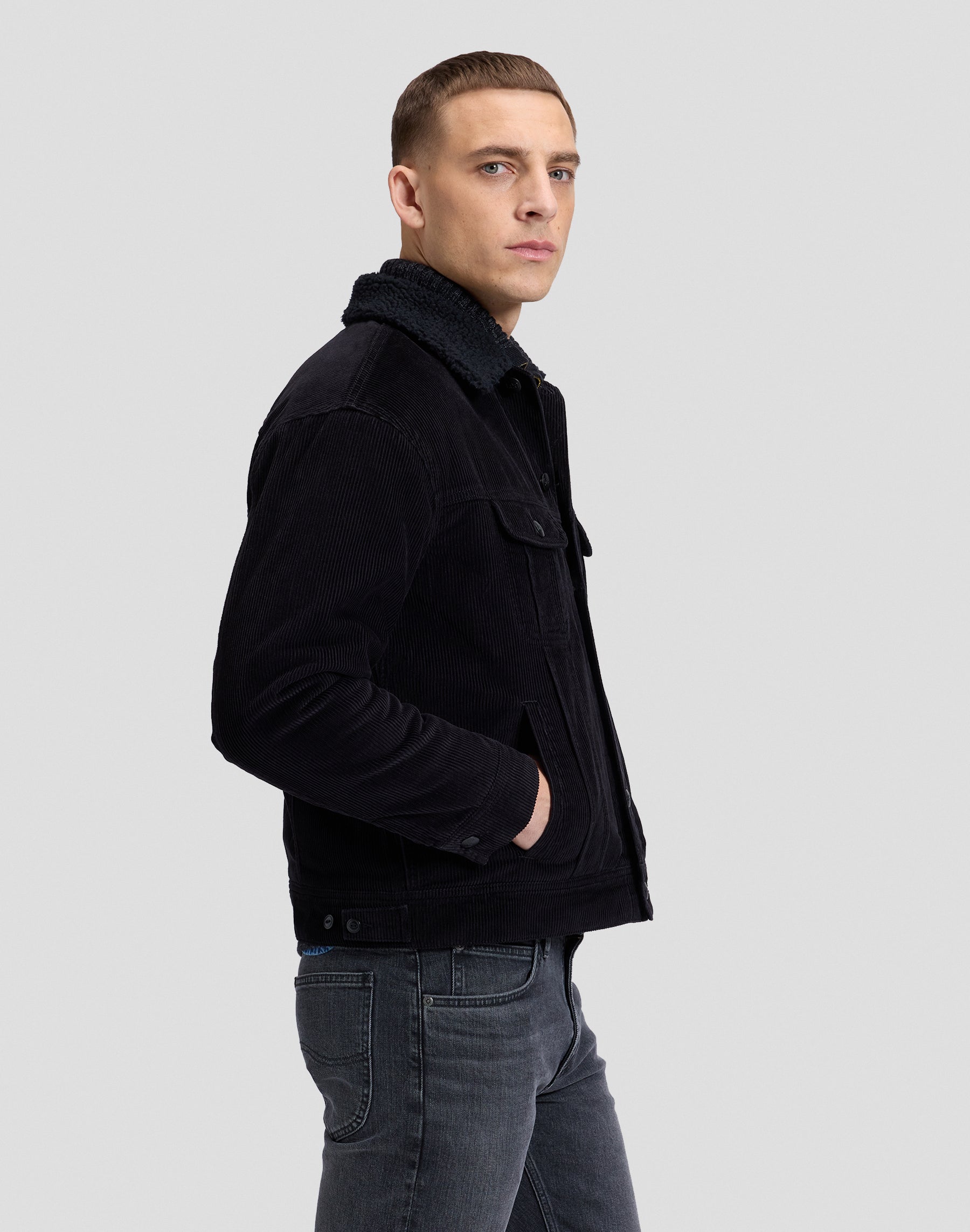 Lee RELAXED SHERPA JACKET - 11656 BLACK