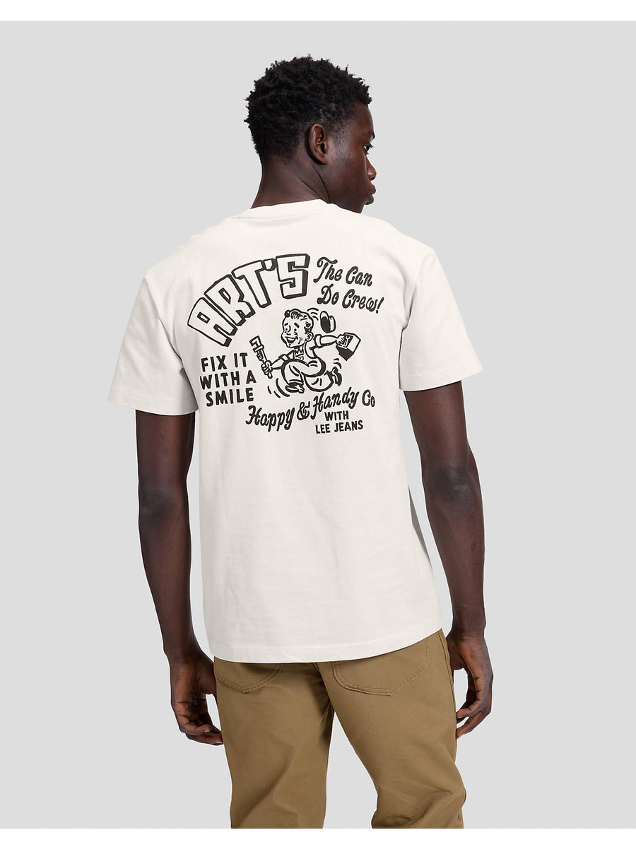 Lee Workwear Crew Relaxed T-shirt i Ecru råhvid