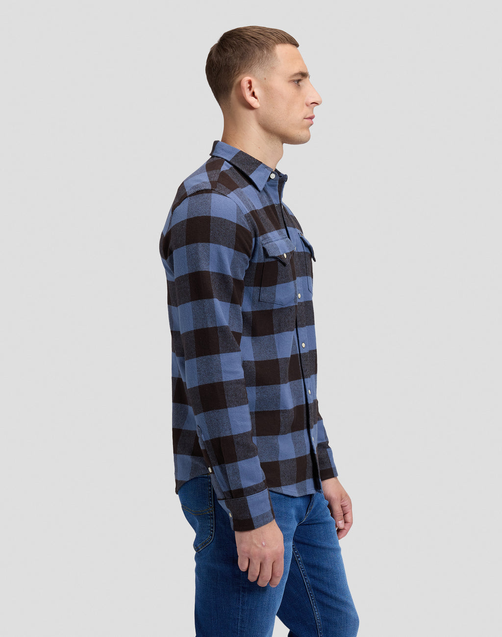 Lee Clean Western ternet skjorte 17551 set fra siden