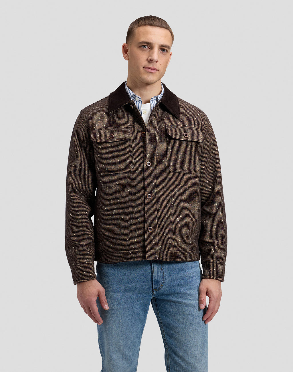 Lee CORD COLLAR MIX OVERSHIRT - 17551 CHOCOLATE TORTE
