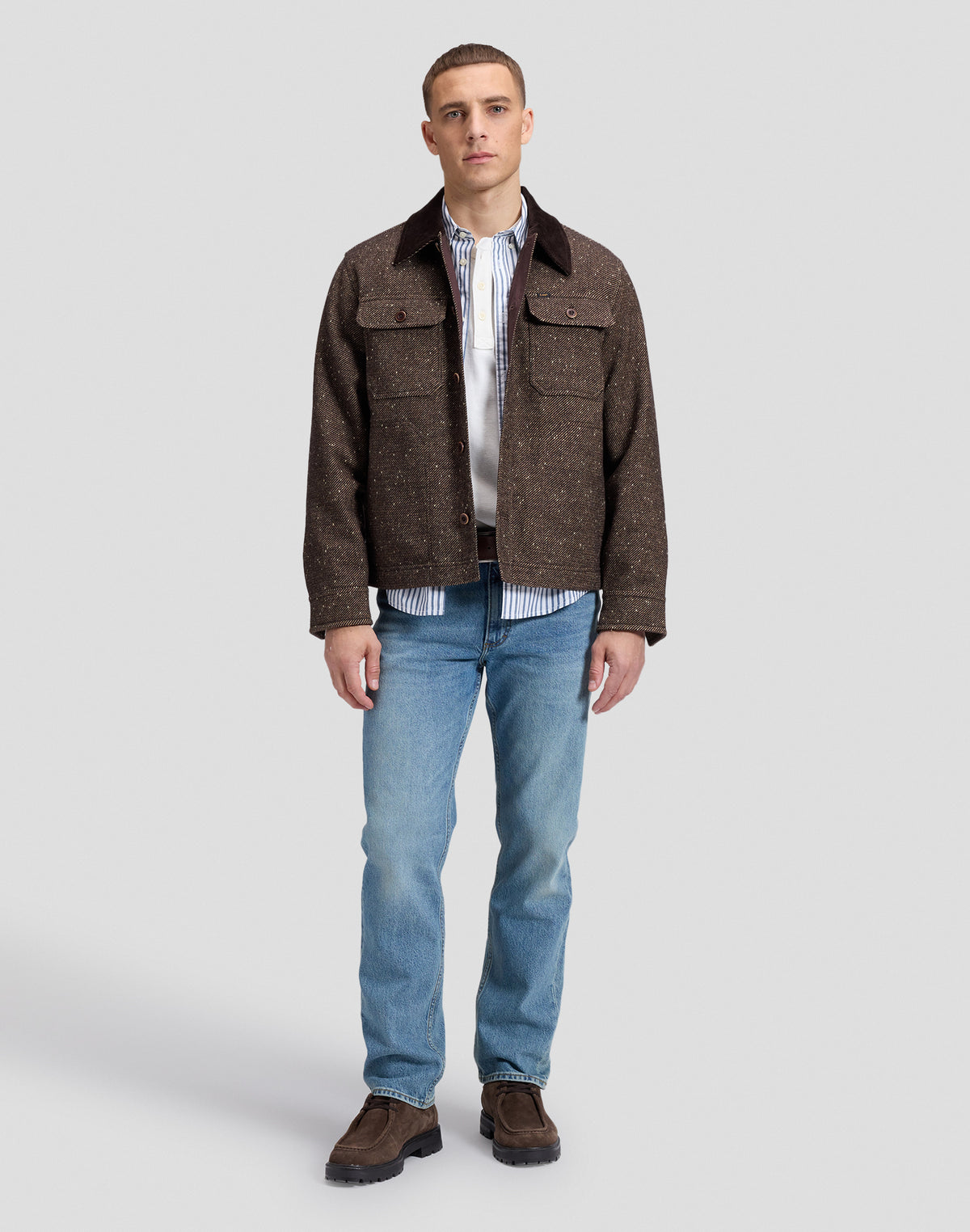 Lee CORD COLLAR MIX OVERSHIRT - 17551 CHOCOLATE TORTE