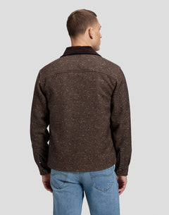 Lee overshirt med fløjlskrave i Chocolate Torte brun set bagfra