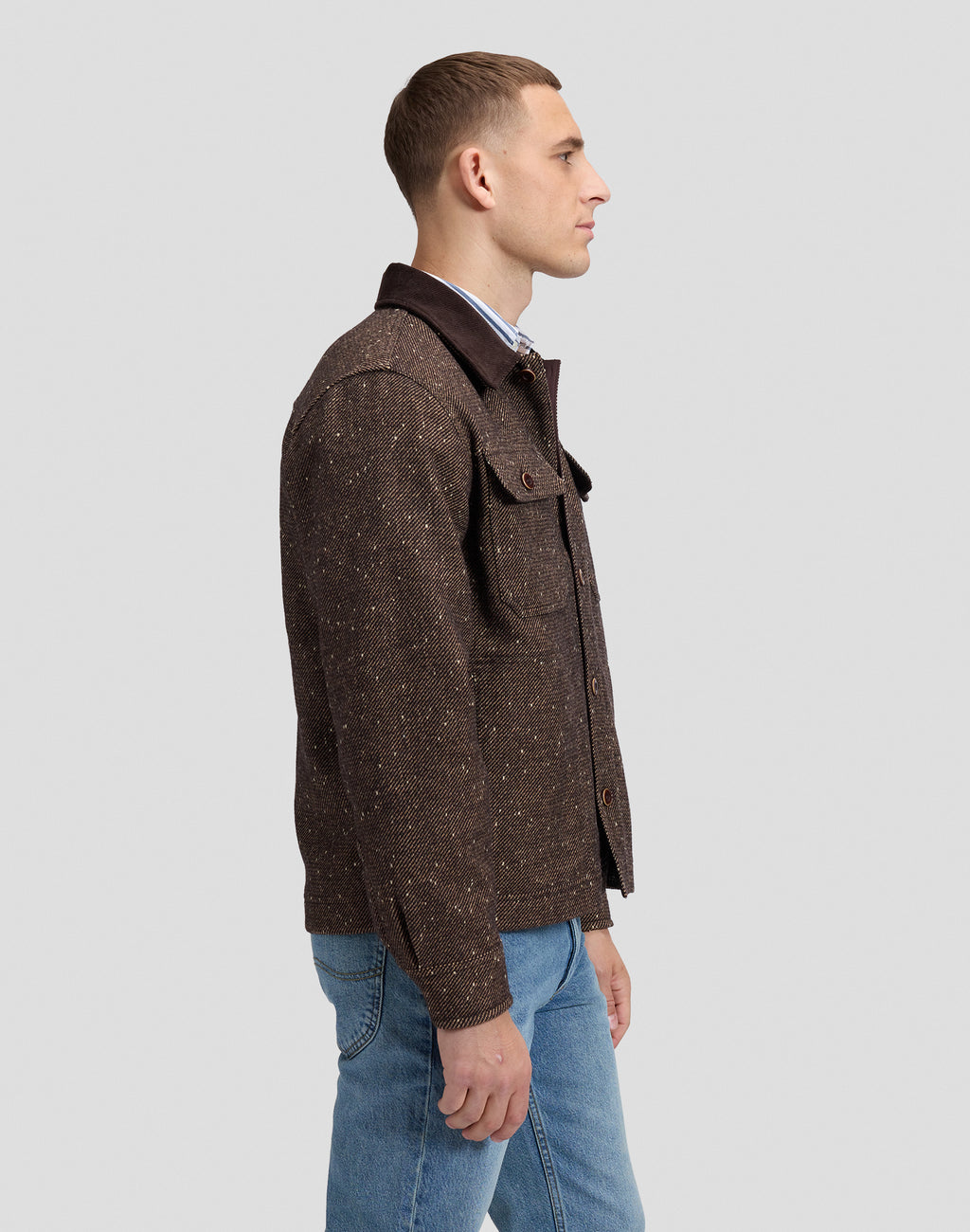 Lee CORD COLLAR MIX OVERSHIRT - 17551 CHOCOLATE TORTE