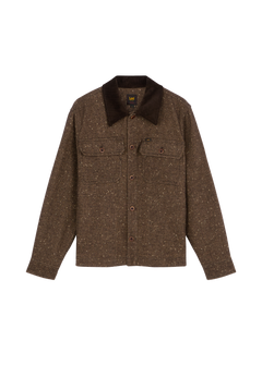 Lee overshirt med fløjlskrave i Chocolate Torte brun – produktbillede
