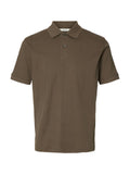Selected Cole Organic Cotton Polo - Chocolate Chip