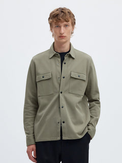 Selected Jackie sweat jakke i Vetiver salviegrøn – model set forfra