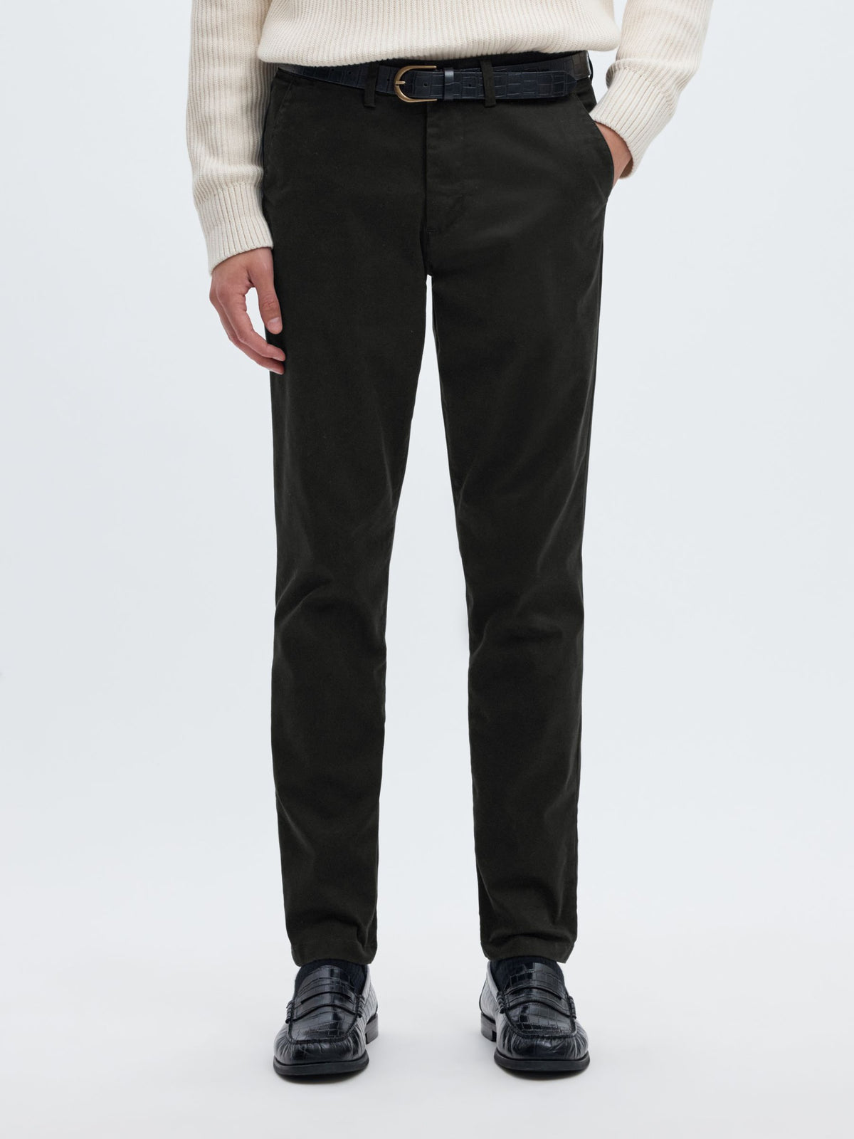 Selected 175-SLIM NEW MILES FLEX PANT - Black