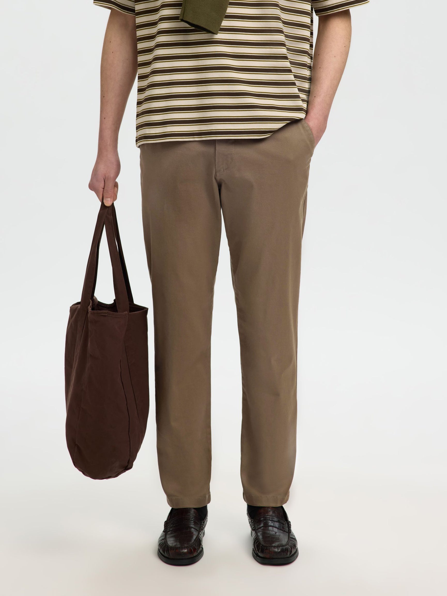 Selected 175-SLIM NEW MILES FLEX PANT - Chocolate Chip