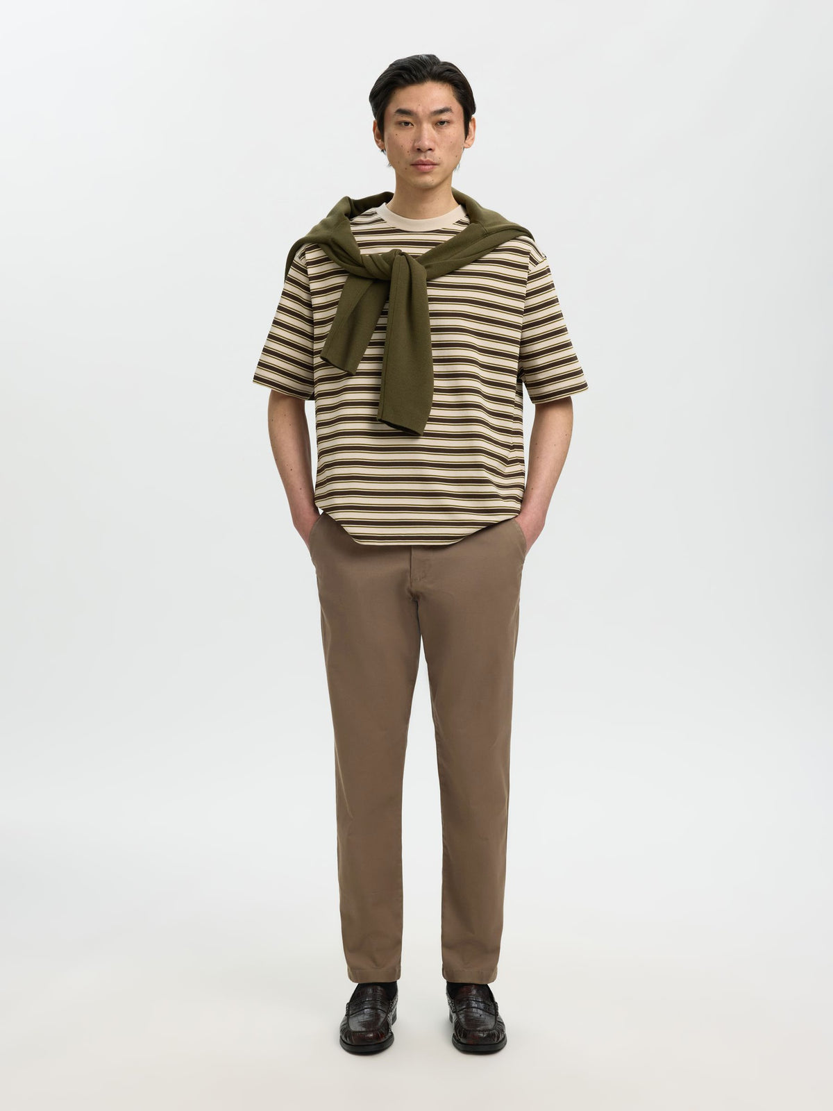 Selected 175-SLIM NEW MILES FLEX PANT - Chocolate Chip