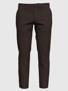Nærbillede af Selected 175 Slim New Miles Flex bukser i Chocolate Torte mørkebrun set forfra