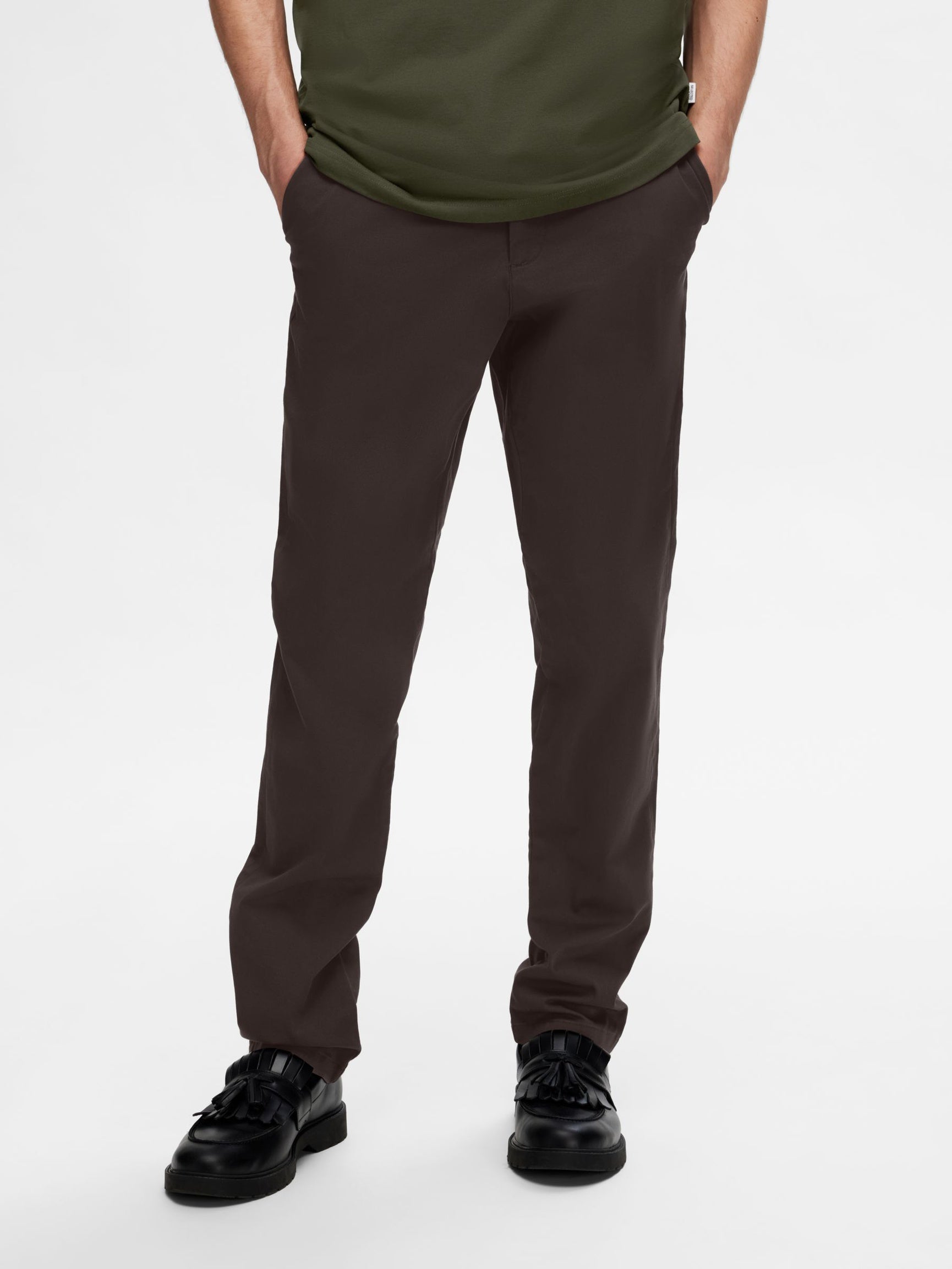 Selected 175-SLIM NEW MILES FLEX PANT - Chocolate Torte