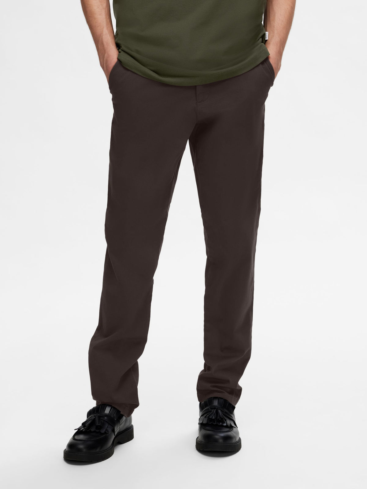 Selected 175-SLIM NEW MILES FLEX PANT - Chocolate Torte