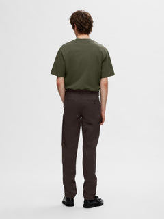 Selected 175 Slim New Miles Flex bukser i Chocolate Torte mørkebrun set bagfra
