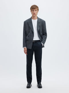 Selected 175 Slim New Miles Flex bukser i Dark Sapphire navy stylet med grå blazer