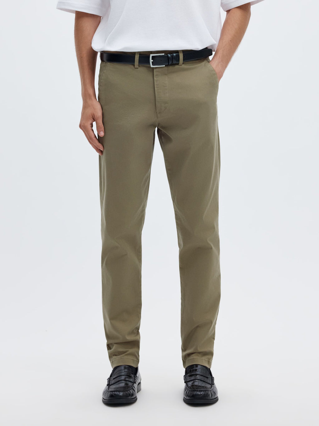 Selected 175-SLIM NEW MILES FLEX PANT - Ermine