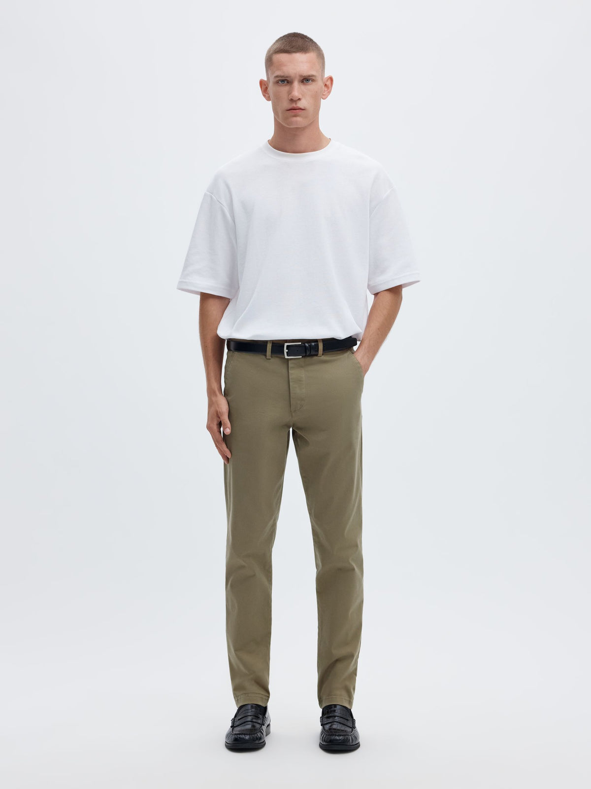 Selected 175-SLIM NEW MILES FLEX PANT - Ermine