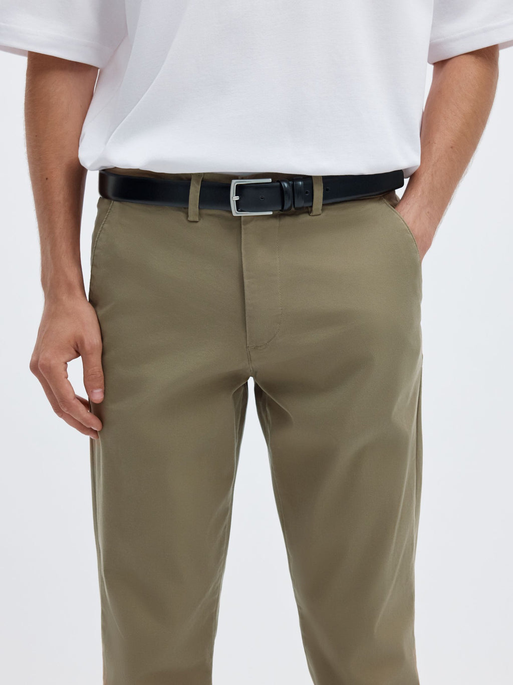 Selected 175-SLIM NEW MILES FLEX PANT - Ermine