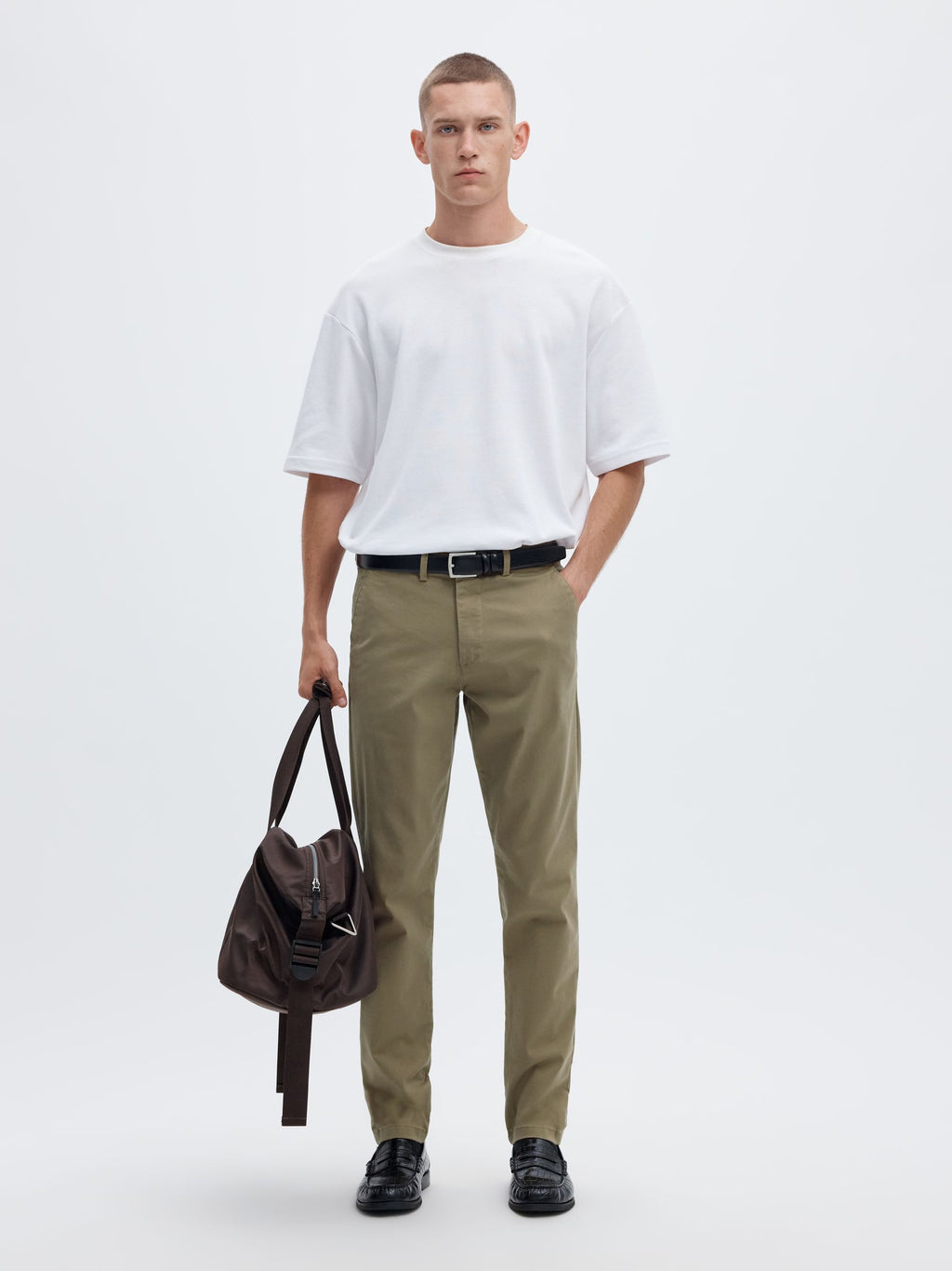 Selected 175-SLIM NEW MILES FLEX PANT - Ermine