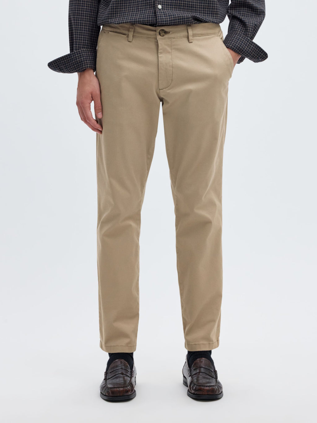 Selected 175-SLIM NEW MILES FLEX PANT - Greige