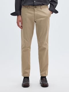 Selected 175 Slim New Miles Flex bukser i Greige beige på model set forfra