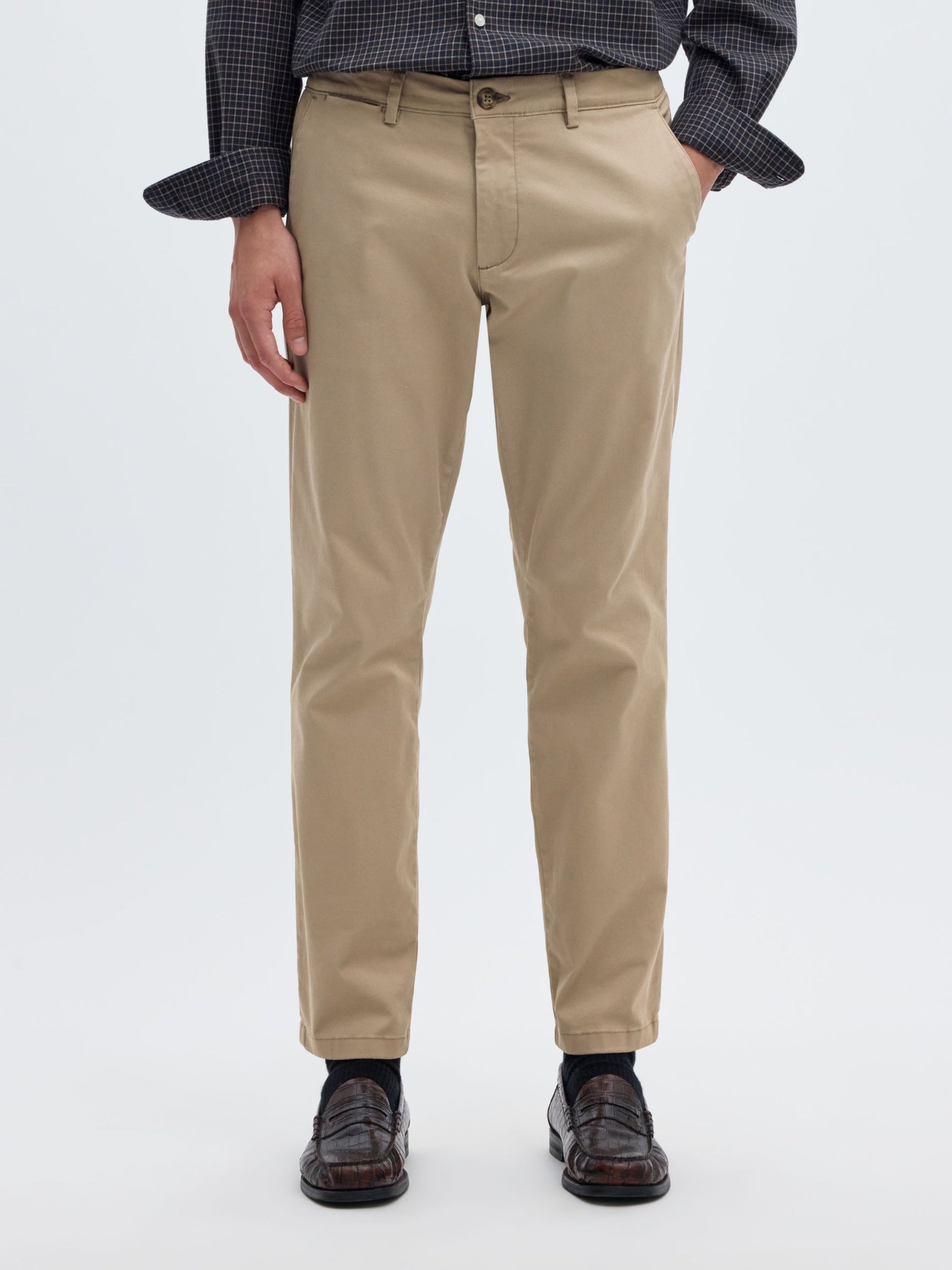 Selected 175-SLIM NEW MILES FLEX PANT - Greige