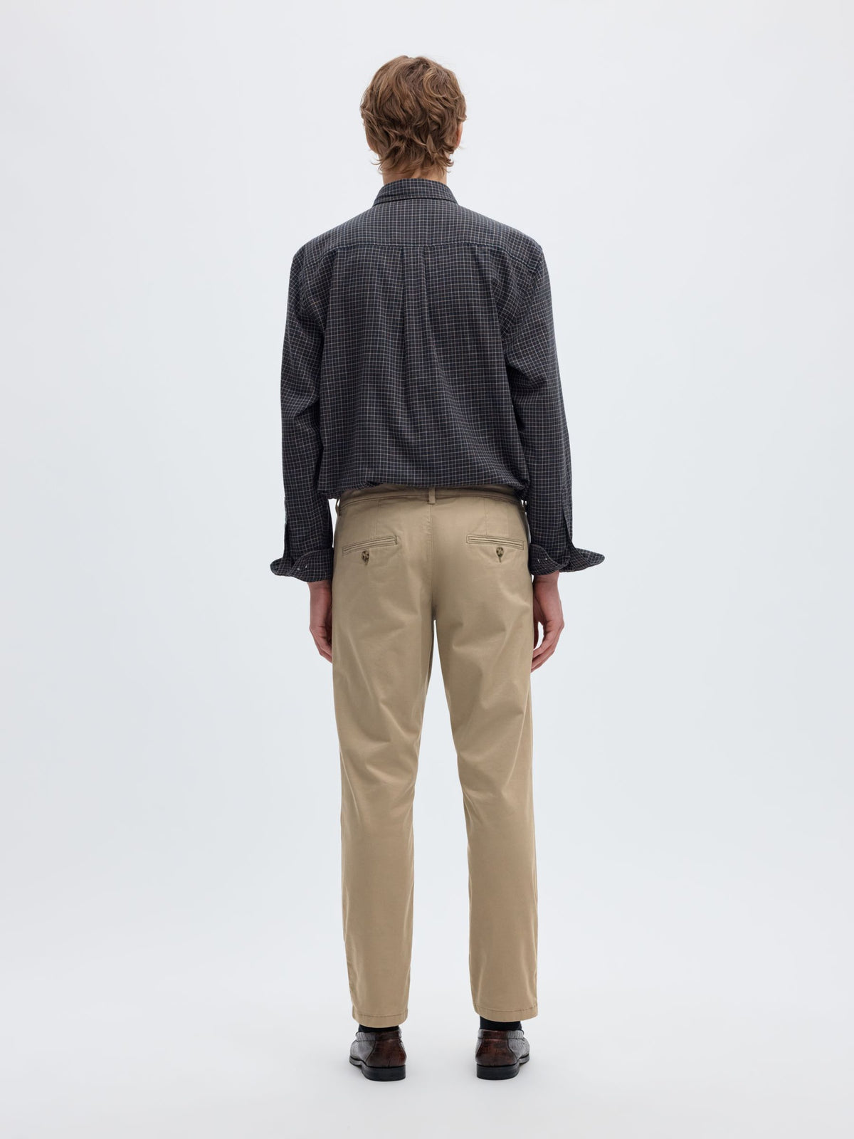 Selected 175-SLIM NEW MILES FLEX PANT - Greige